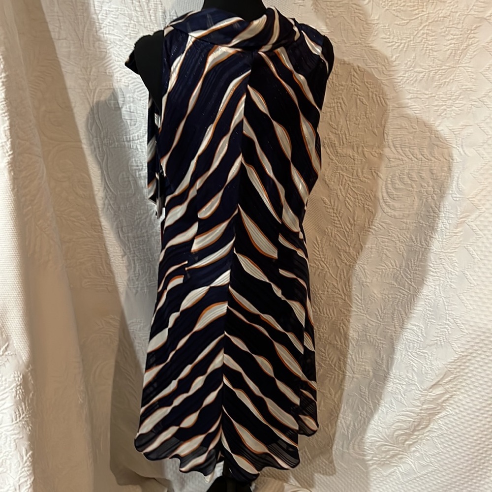 Signature by Robbie Bee navy/rust sleeveless dress, size 12, NWT - Picture 8 of 16